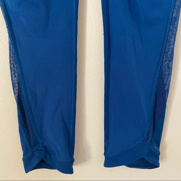 Lululemon | Women's Teal Cropped Running Tights Pockets Mesh Inset - Size 4 - Picture 2 of 9